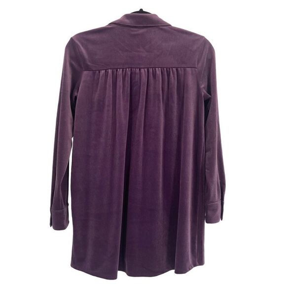 J Jill Wearever Collection Velvet Blouse Purple XSP NWT - Picture 5 of 9
